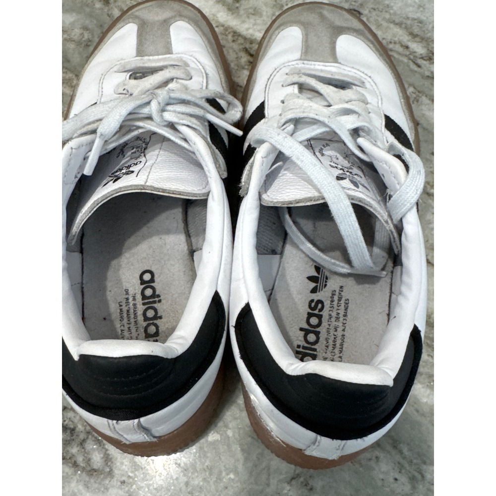 Womens Adidas Sambae Sneaker White Black size 9 classic timeless leather - Picture 10 of 10